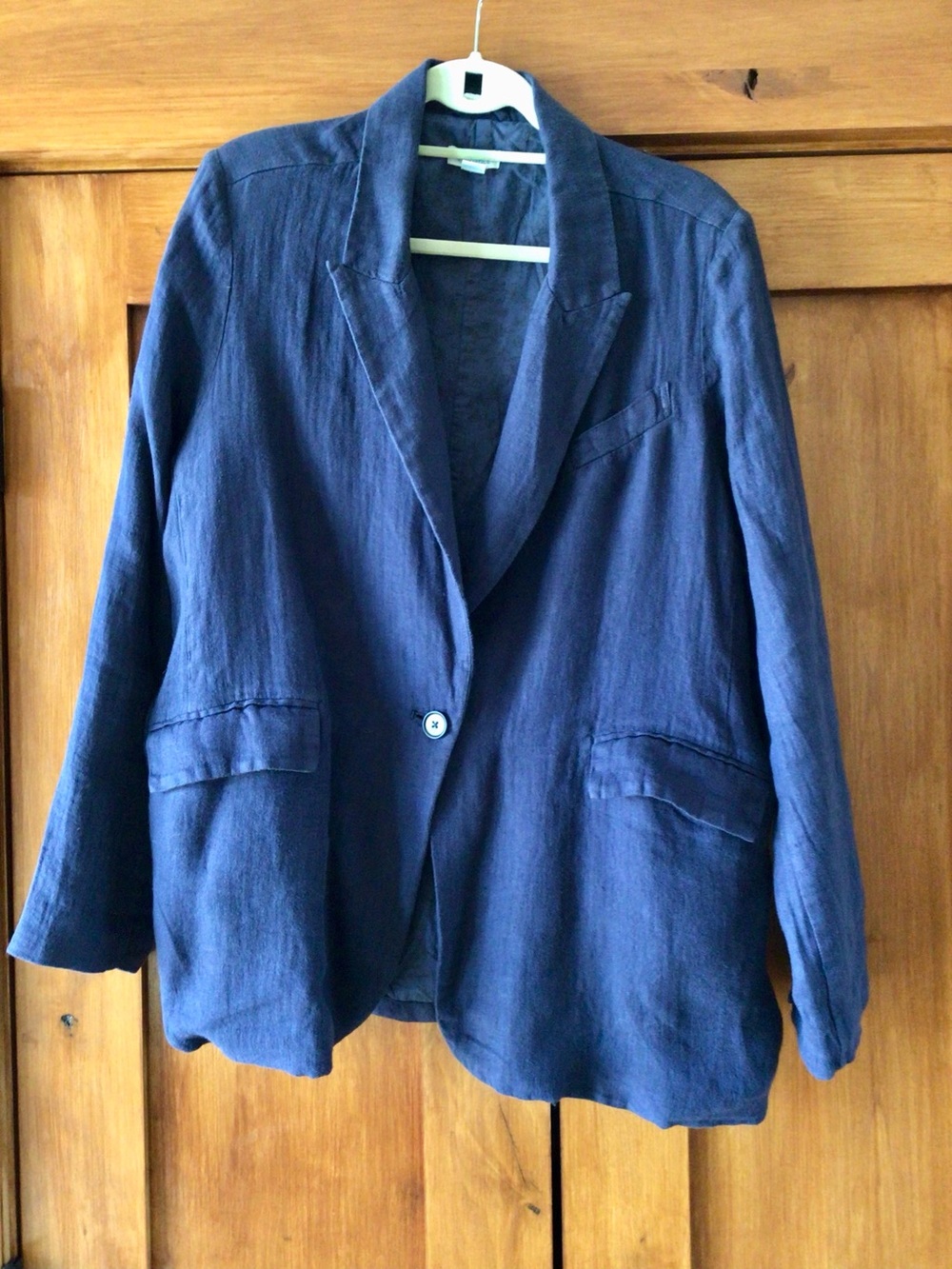 Sundance Women’s Navy Blue Linen Blazer - Casual Tailored Jacket